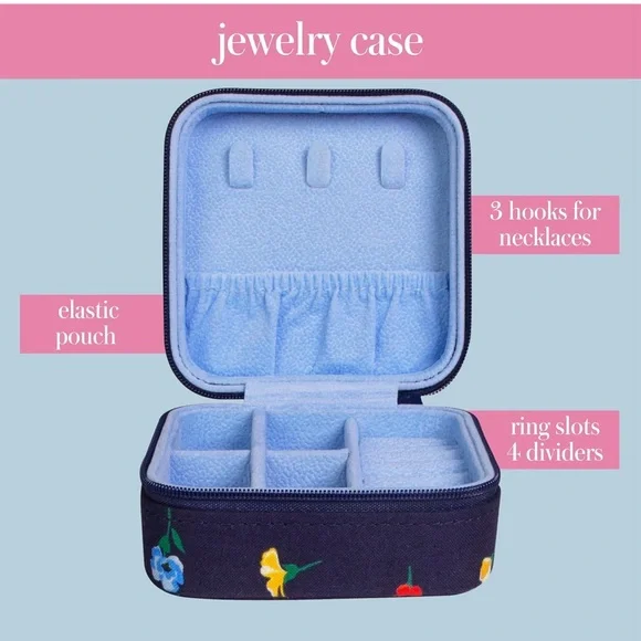 Kate Spade Floral Print Navy Accessory Pouch - Picture 7 of 9